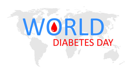 World day of diabetes. Icon of diabetic awareness. Logo of international care for patient with diabetes. Sugar in blood. Concept of health. Poster for november for protection healthy. Vector.