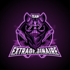 Esports Team Gaming Logotype - Team Extraordinaire Monochromatic