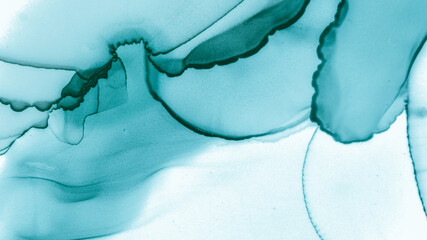 Green Pastel Flow Design. Blue Sea Fashion 