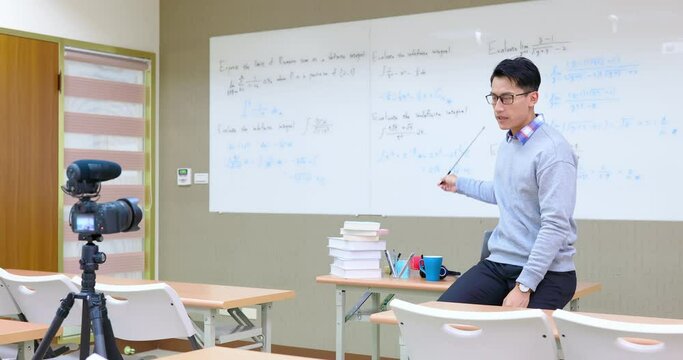 male professor teach online