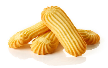 Butter cookies isolated on white background