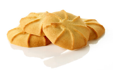 Butter cookies isolated on white background