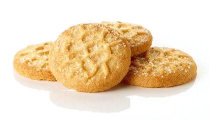 Butter cookies isolated on white background