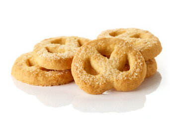 Butter cookies isolated on white background