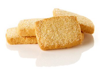 Butter cookies isolated on white background