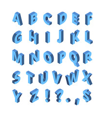 Isometric alphabet. Line colored letters geometrical halftone font vector typography set. Alphabet typography isometric letter, graphic abc typeset perspective illustration