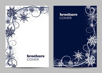 Modern brochure cover design with winter pattern - 391209166