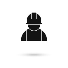 Construction worker vector icon, flat design