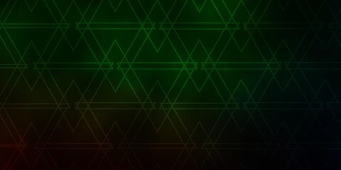 Dark Green vector layout with lines, triangles.
