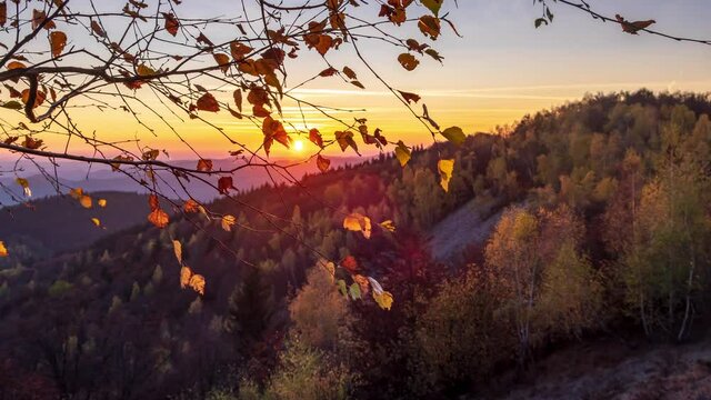4k time lapse video of setting sun over beautiful rural landscape
