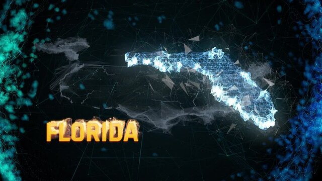 Florida US federal state border map outline, news events, exit polls, sightings