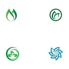 Set Leaf Logo Template vector symbol