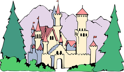 Illustration of medieval castle