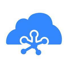 Cloud, connection sharing, web icon. Blue ector graphics