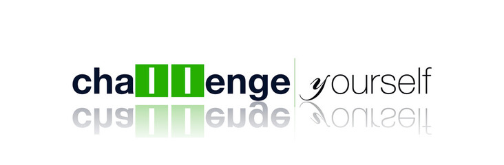 Challenge yourselfe con sfondo colorato