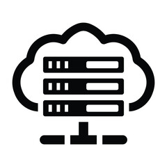 Cloud, hosting, server share icon. Black vector graphics