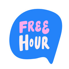 Free Hour. Hand drawn lettering logo for social media content.
