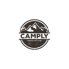 Fototapeta premium Mountain for Outdoor Adventure Emblem Logo design inspiration Hiking, , Badges, Banners, Emblem For Mountain, Hiking, Camping, Expedition And Outdoor Adventure. Exploring Nature vintage mountain logo
