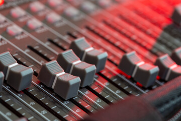 close up sound mixer in studio
