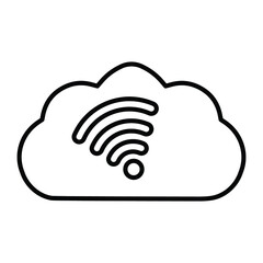 Cloud, technology, wifi line icon. outline vector design
