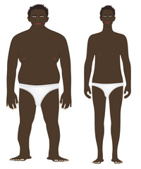 Fat and skinny man. vector