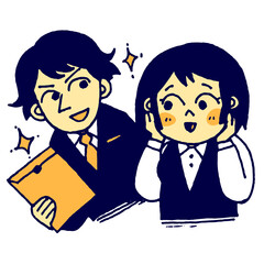 イケメンな同僚にときめく若い女性社員