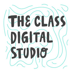 The Class Digital Studio. Hand drawn lettering logo for social media content