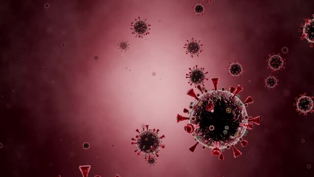 Coronavirus attack. Influenza viruses in the surrounding area. (SARS-CoV-2, Covid-19, Wuhan Coronavirus, 2019nCoV, SARS-CoV, MERS-CoV). 3D animation. Quick Time, h264, 16-bit color, highest quality. 