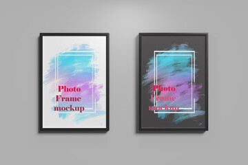 ortrait large 50x70, 20x28, a3,a4, Wooden frame mockup on white wall. Poster mockup. Clean, modern, minimal frame. Empty fra.me Indoor interior, show