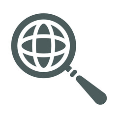 Global search icon. Gray version in white background