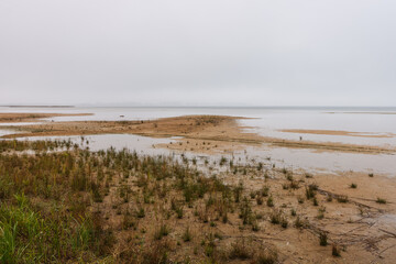Foggy morning over the lake.