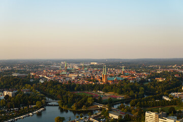 Fototapeta na wymiar Hansestadt Lübeck Stadt von Oben