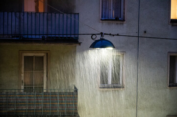 The lonely lantern at night