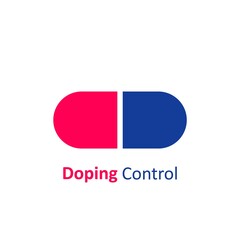 Doping control logo. Pill icon. Doping test concept. Vector