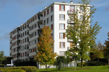 Ville de Champigny-sur-Marne, habitations de centre ville, département du Val-de-Marne, France