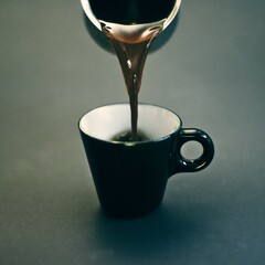 café espresso style pop art coloré photo studio publicitaire publicité petit déjeuner ou travail au bureau qualité du service machine à café