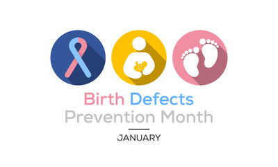 Vector illustration on the theme of National Birth Defects awareness month observed each year during January.