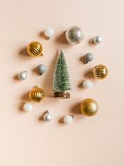 Christmas balls and christmas tree