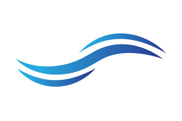 Water wave icon isolated on white background. Flat water wave icon for water logo design and icon template. Water wave vector	