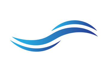 Water wave icon isolated on white background. Flat water wave icon for water logo design and icon template. Water wave vector	