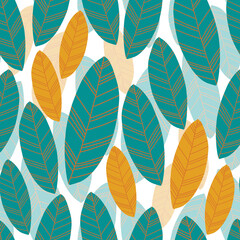 seamless nature pattern background with drop leaves