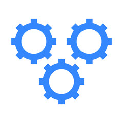 Gear, preferences icon. Blue color vector