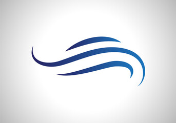 Water wave icon isolated on white background. Flat water wave icon for water logo design and icon template. Water wave vector	