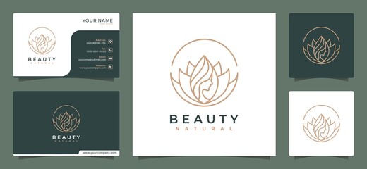 minimalist elegant modern flower logo design inspiration, for salons, spas, skincare, boutiques, with business cards