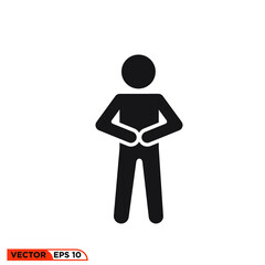 Icon vector graphic of stick figure, stickman good fir template