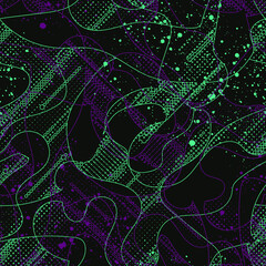  Seamless backdrop with the line hand drawn unusual abstract  pattern.