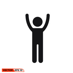 Icon vector graphic of stick figure, good for tampalte illustraion