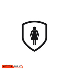 Icon vector graphic of shield stickman, good for template