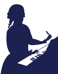 Wolfgang Amadeus Mozart vector silhouette