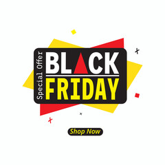 Fototapeta premium Special offer on Black friday. Sale poster of black friday for social media